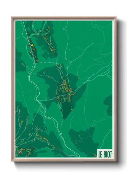 Une affiche de carte sur Le Biot