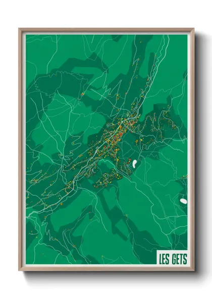 Une affiche de carte sur Les Gets