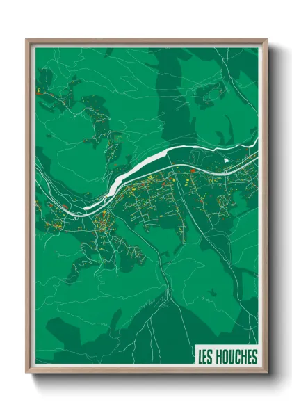 Une affiche de carte sur Les Houches
