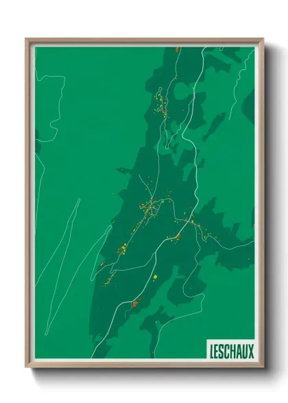 Une affiche de carte sur Leschaux