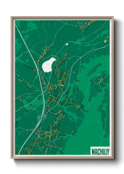 Une affiche de carte sur Machilly