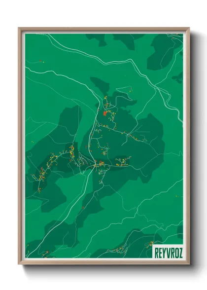 Une affiche de carte sur Reyvroz