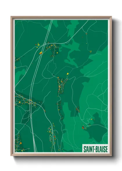 Une affiche de carte sur Saint-Blaise
