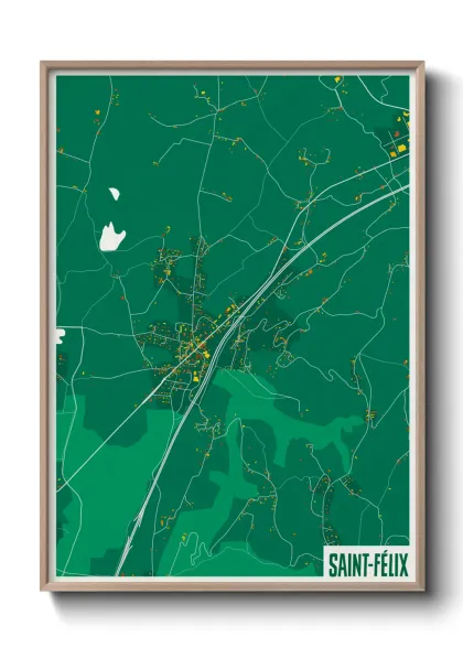 Une affiche de carte sur Saint-Félix