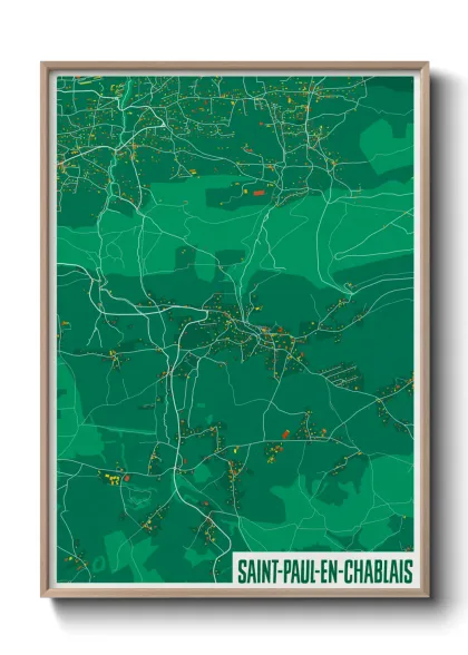 Une affiche de carte sur Saint-Paul-en-Chablais