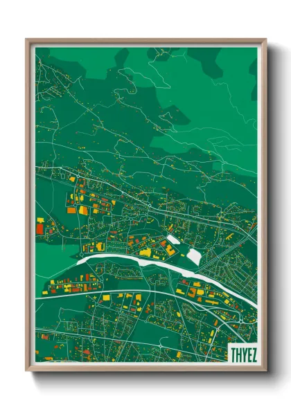 Une affiche de carte sur Thyez