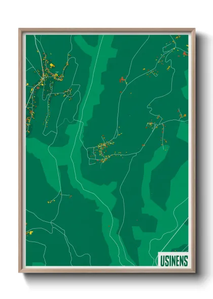 Une affiche de carte sur Usinens