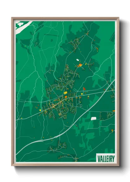 Une affiche de carte sur Valleiry
