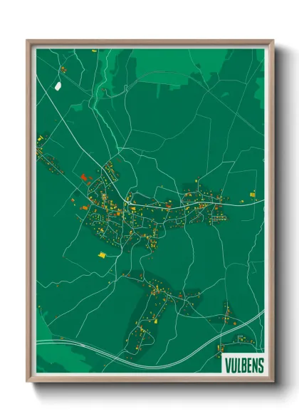 Une affiche de carte sur Vulbens