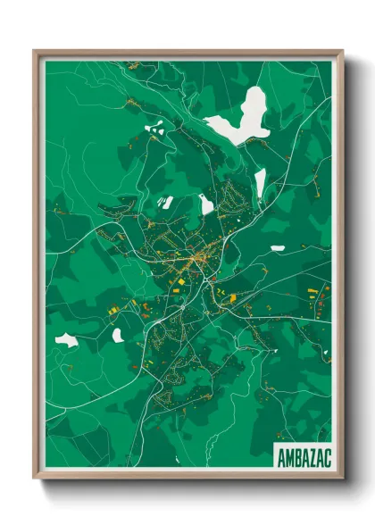 Une affiche de carte sur Ambazac