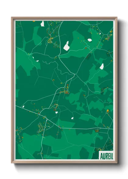 Une affiche de carte sur Aureil