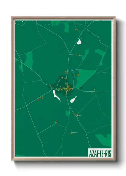 Une affiche de carte sur Azat-le-Ris