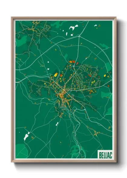 Une affiche de carte sur Bellac