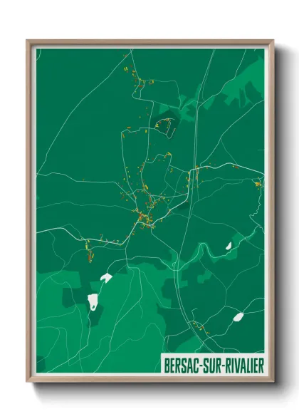 Une affiche de carte sur Bersac-sur-Rivalier