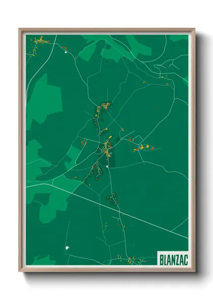 Une affiche de carte sur Blanzac