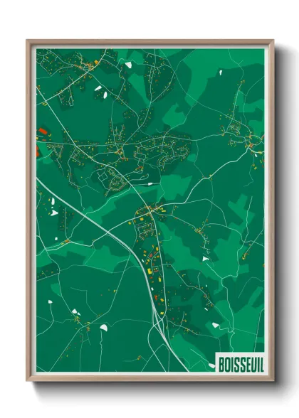 Une affiche de carte sur Boisseuil