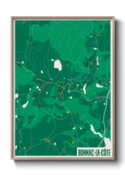 Une affiche de carte sur Bonnac-la-Côte