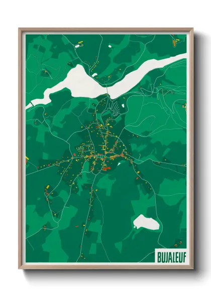 Une affiche de carte sur Bujaleuf
