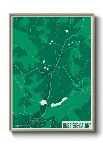 Une affiche de carte sur Bussière-Galant