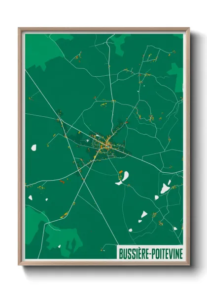 Une affiche de carte sur Bussière-Poitevine