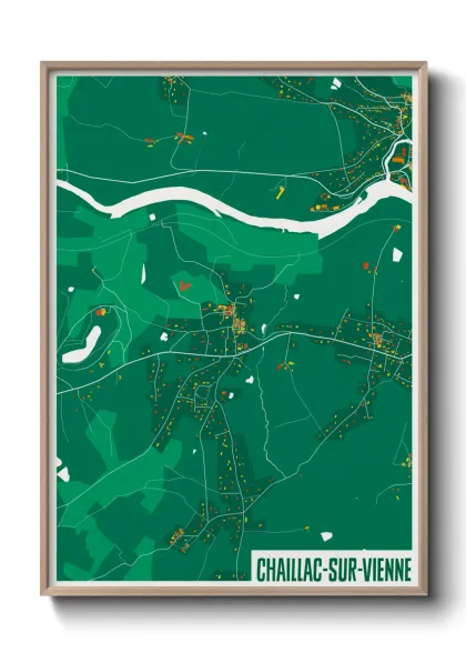 Une affiche de carte sur Chaillac-sur-Vienne