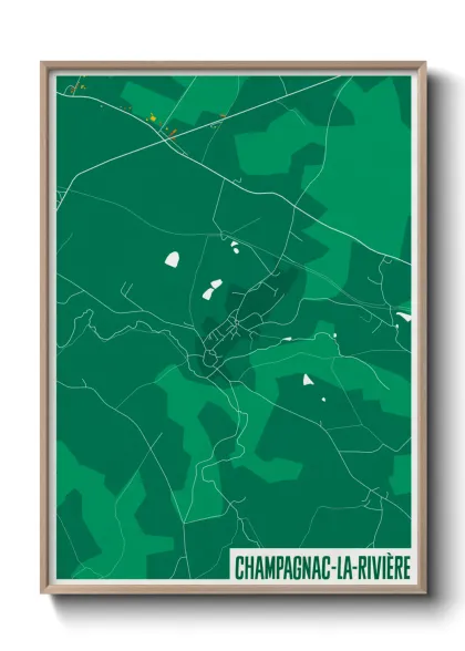 Une affiche de carte sur Champagnac-la-Rivière