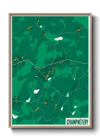 Une affiche de carte sur Champnétery