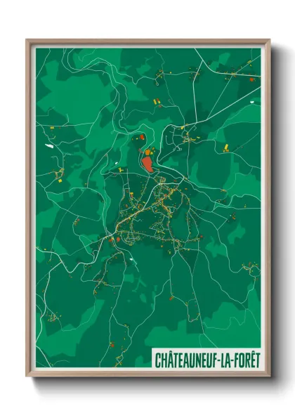 Une affiche de carte sur Châteauneuf-la-Forêt