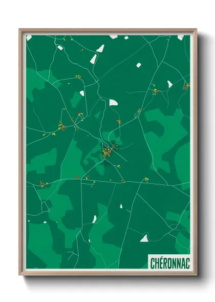 Une affiche de carte sur Chéronnac