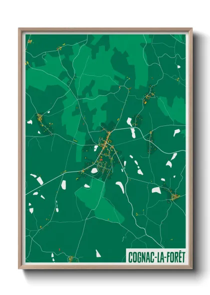 Une affiche de carte sur Cognac-la-Forêt