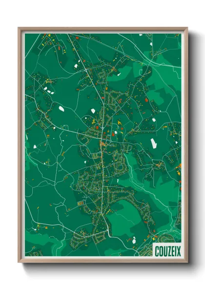 Une affiche de carte sur Couzeix