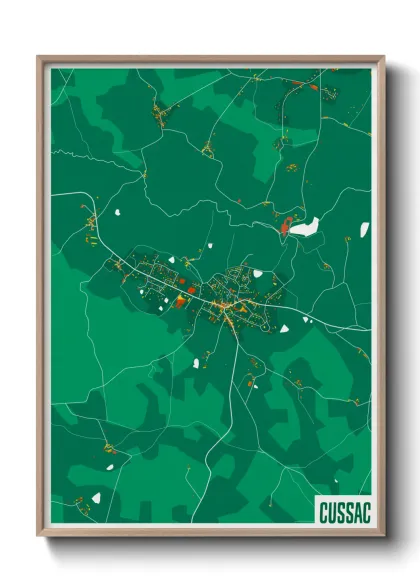 Une affiche de carte sur Cussac