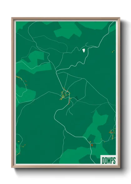 Une affiche de carte sur Domps