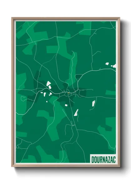 Une affiche de carte sur Dournazac