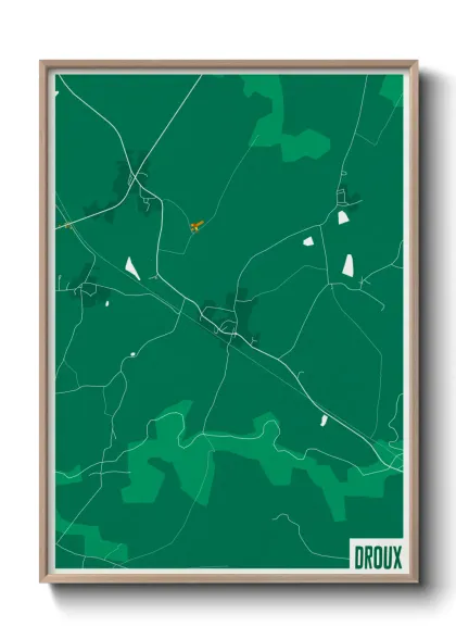 Une affiche de carte sur Droux
