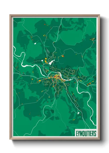 Une affiche de carte sur Eymoutiers