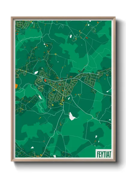 Une affiche de carte sur Feytiat