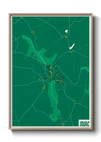 Une affiche de carte sur Jouac