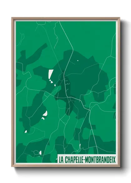 Une affiche de carte sur La Chapelle-Montbrandeix