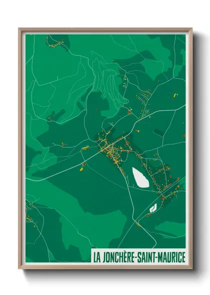 Une affiche de carte sur La Jonchère-Saint-Maurice