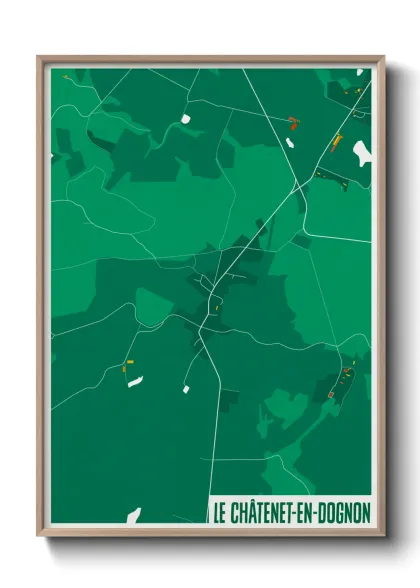 Une affiche de carte sur Le Châtenet-en-Dognon