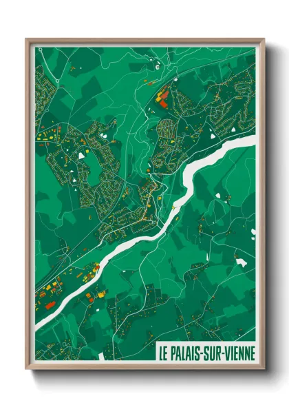 Une affiche de carte sur Le Palais-sur-Vienne