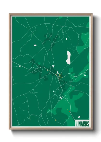 Une affiche de carte sur Linards