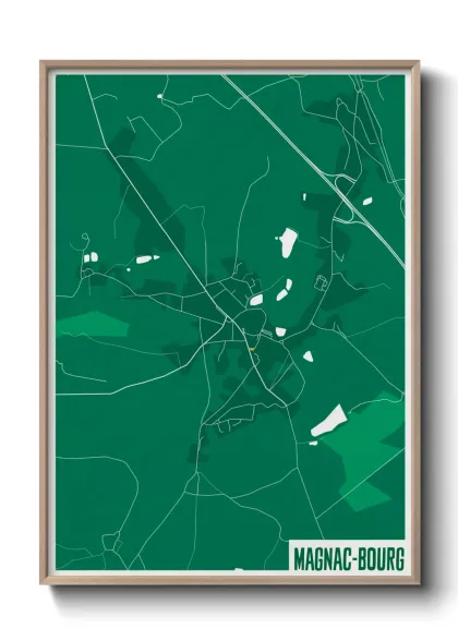 Une affiche de carte sur Magnac-Bourg