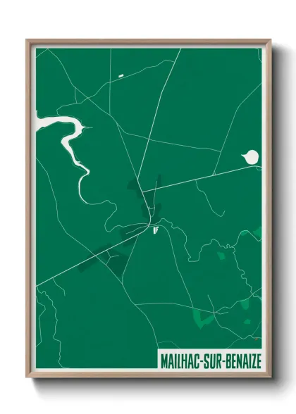 Une affiche de carte sur Mailhac-sur-Benaize