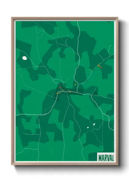 Une affiche de carte sur Marval