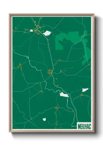 Une affiche de carte sur Meilhac