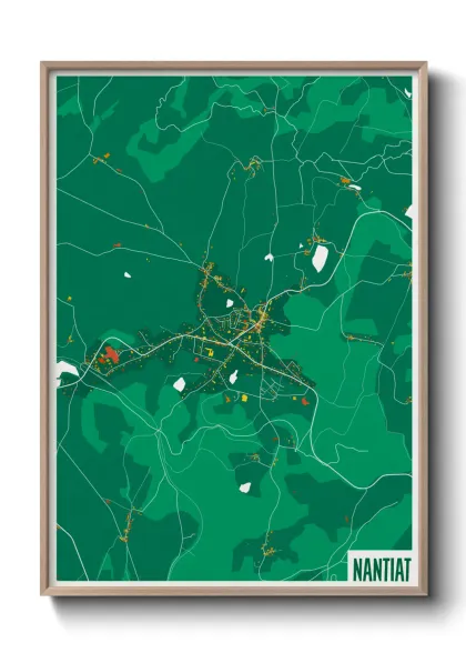 Une affiche de carte sur Nantiat
