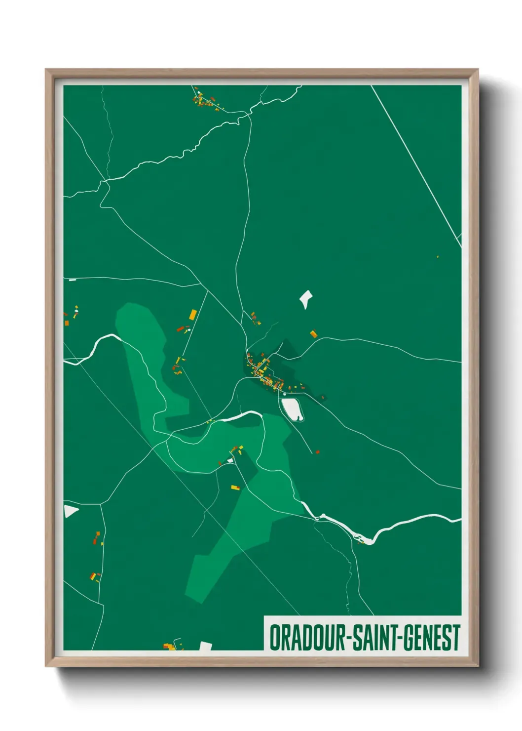 Un poster carteOradour-Saint-Genest