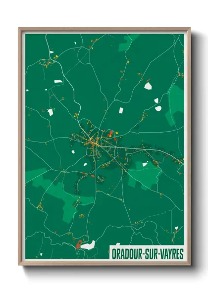 Une affiche de carte sur Oradour-sur-Vayres